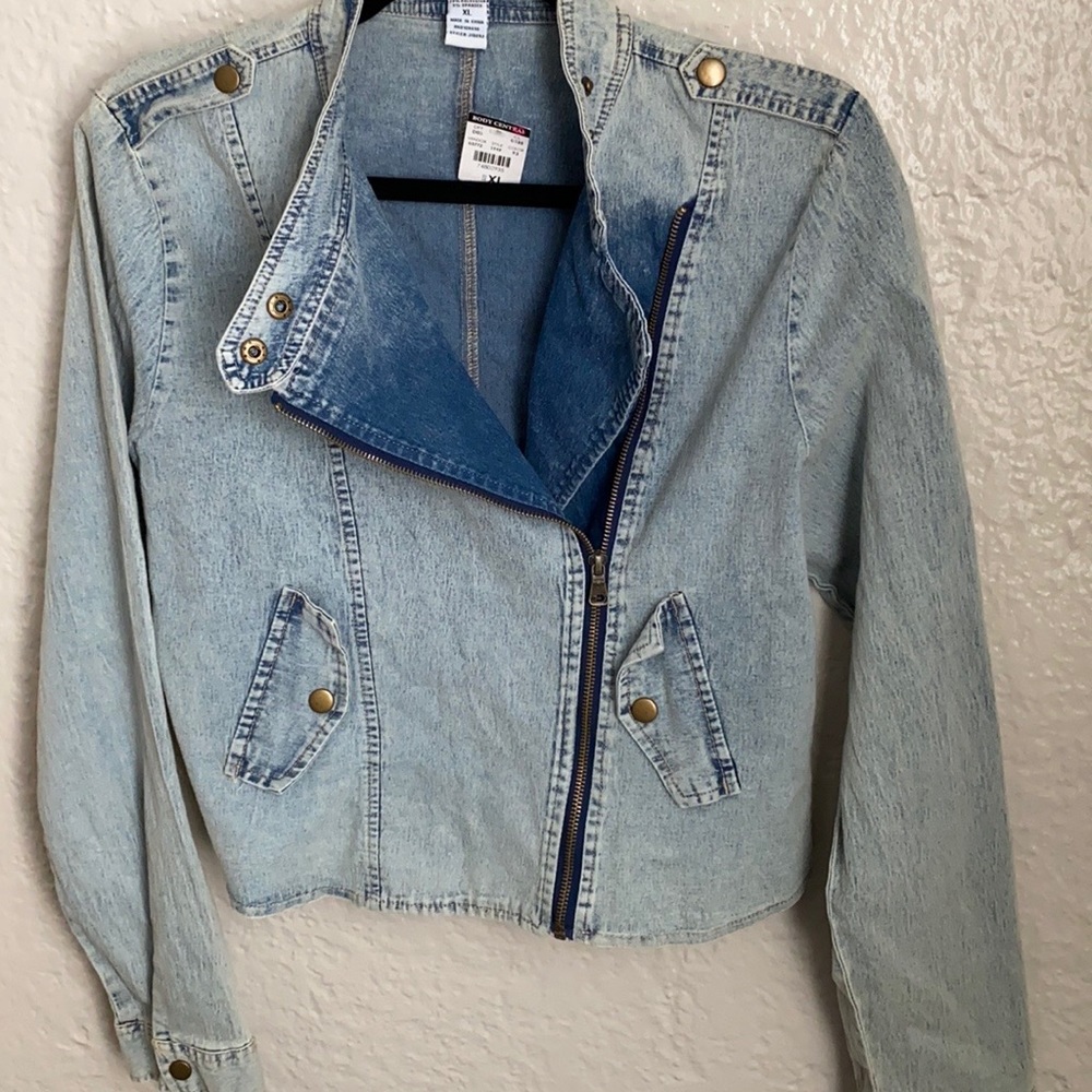 Denim moto jacket